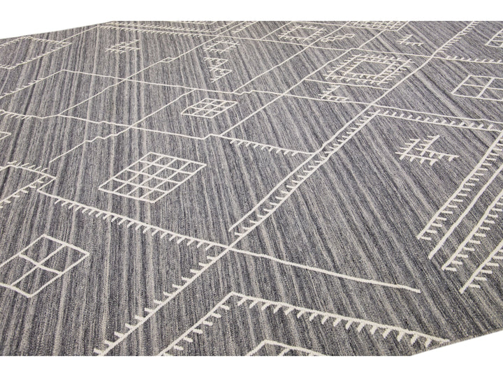 Modern Flaweave Wool Rug 10 X 14