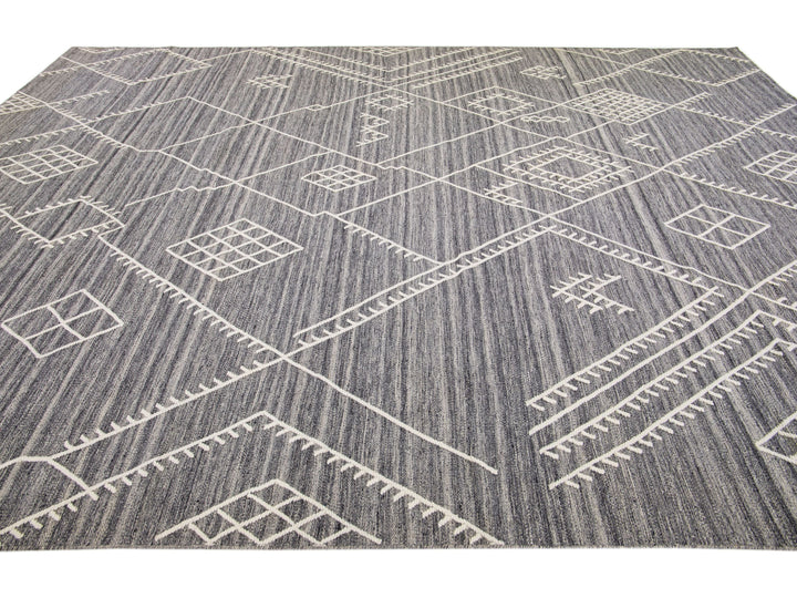 Modern Flaweave Wool Rug 10 X 14