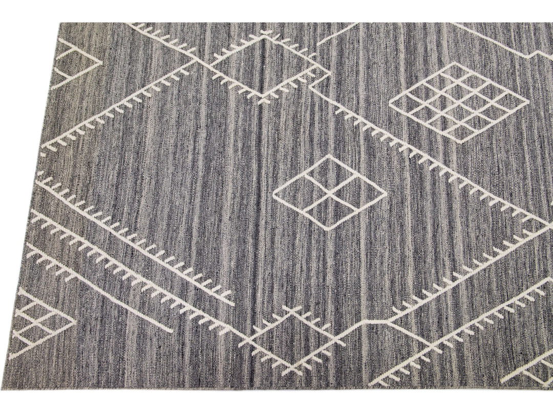 Modern Flaweave Wool Rug 10 X 14
