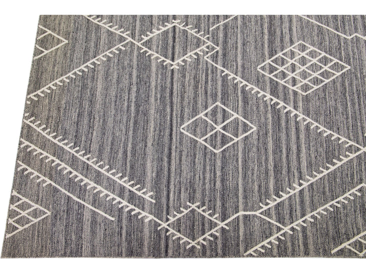 Modern Flaweave Wool Rug 10 X 14