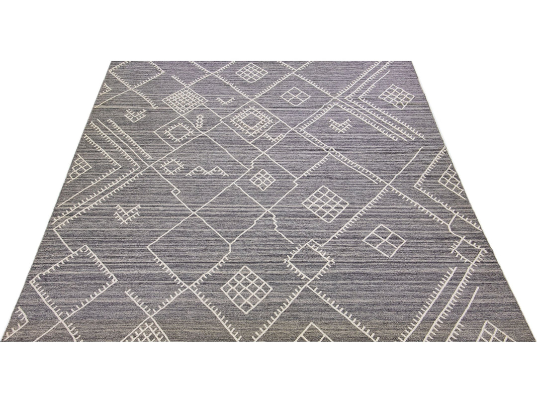 Modern Flaweave Wool Rug 10 X 14