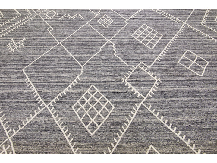 Modern Flaweave Wool Rug 10 X 14