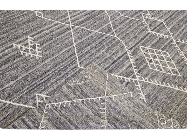 Modern Flaweave Wool Rug 10 X 14