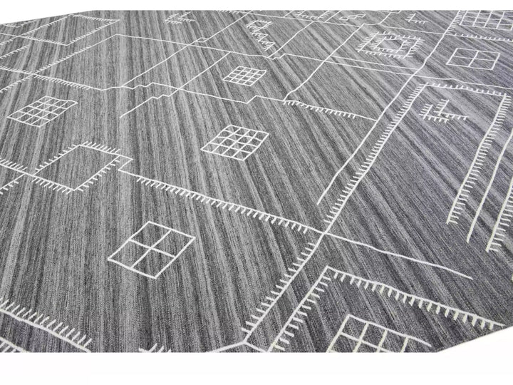 Modern Flaweave Wool Rug 13 X 15