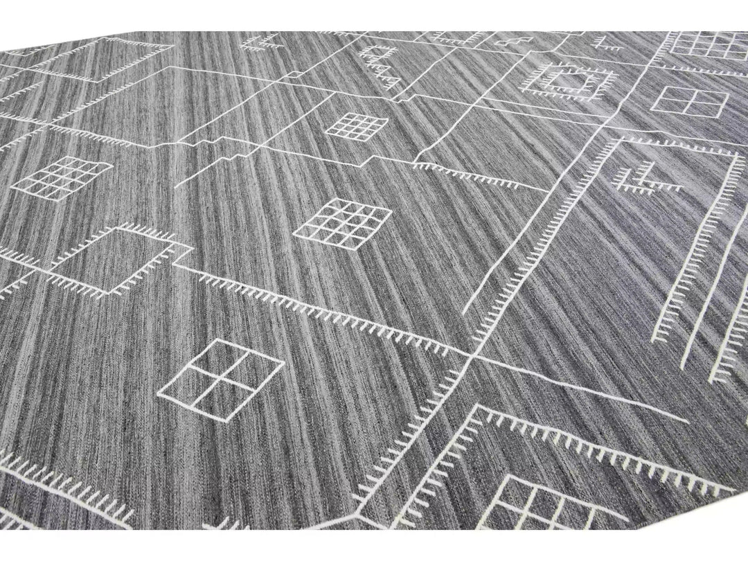 Modern Flaweave Wool Rug 13 X 15