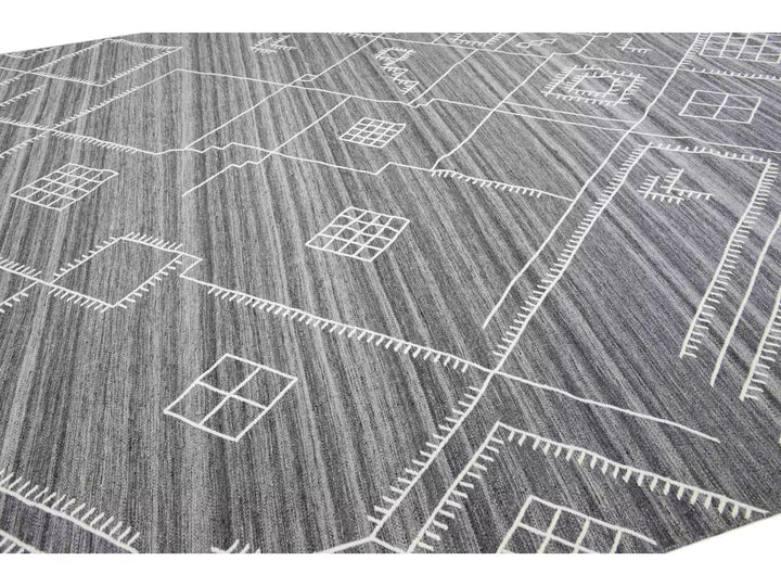 Modern Flaweave Wool Rug 13 X 15