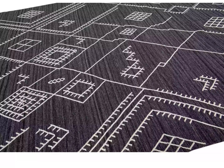 Modern Flaweave Wool Rug 10 X 14