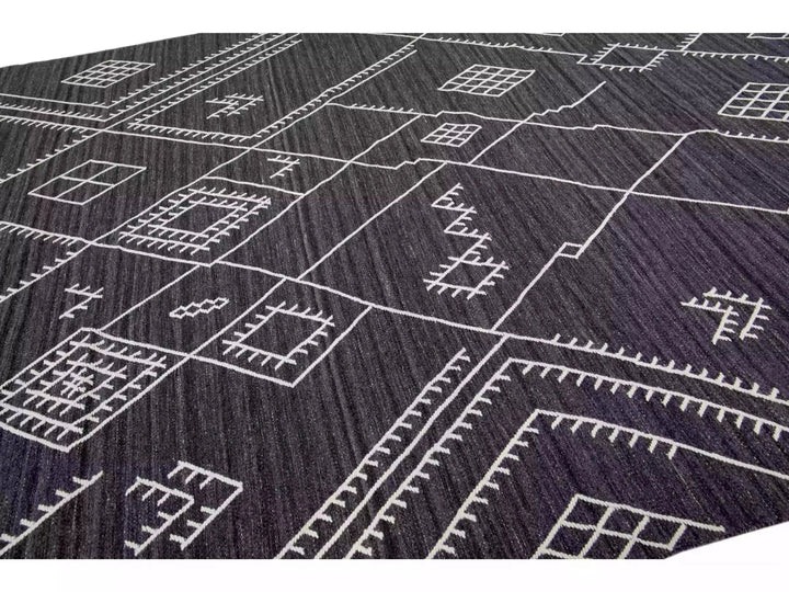 Modern Flaweave Wool Rug 10 X 14