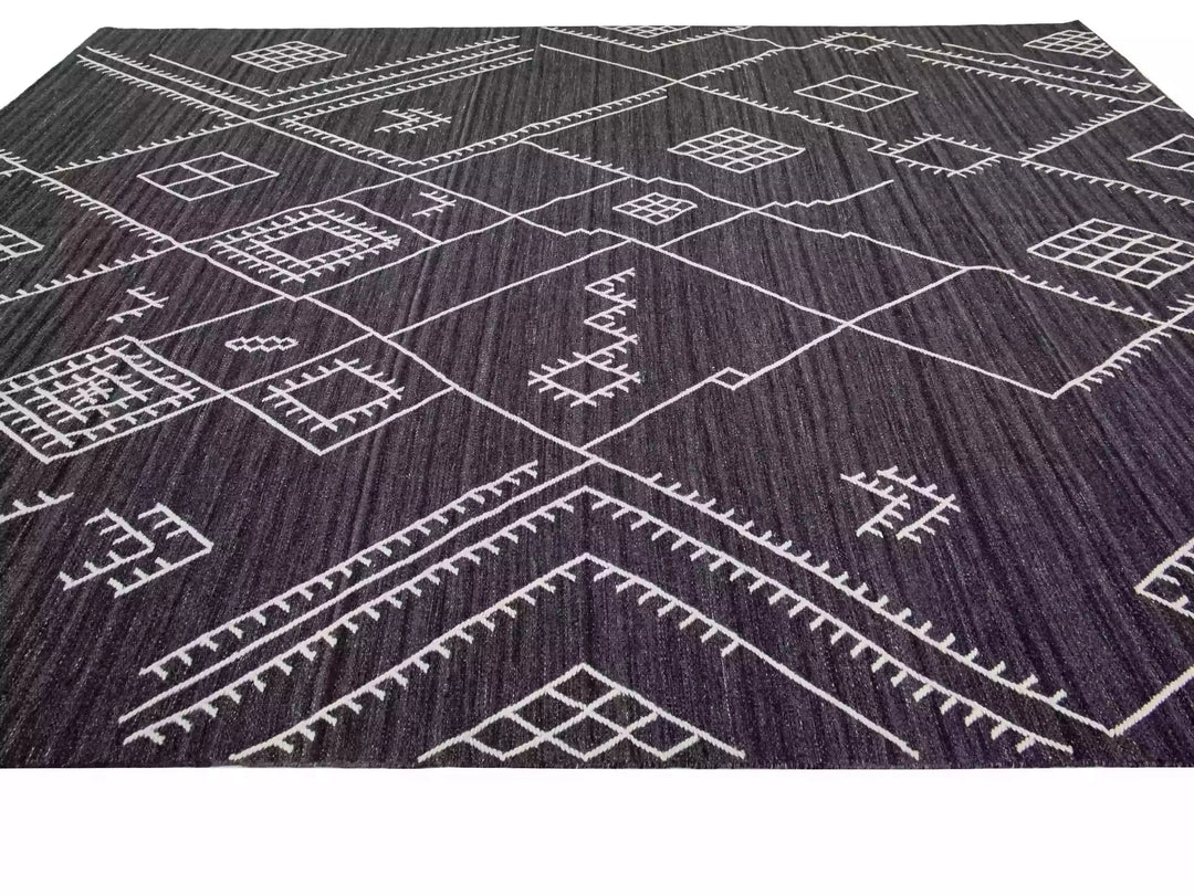 Modern Flaweave Wool Rug 10 X 14