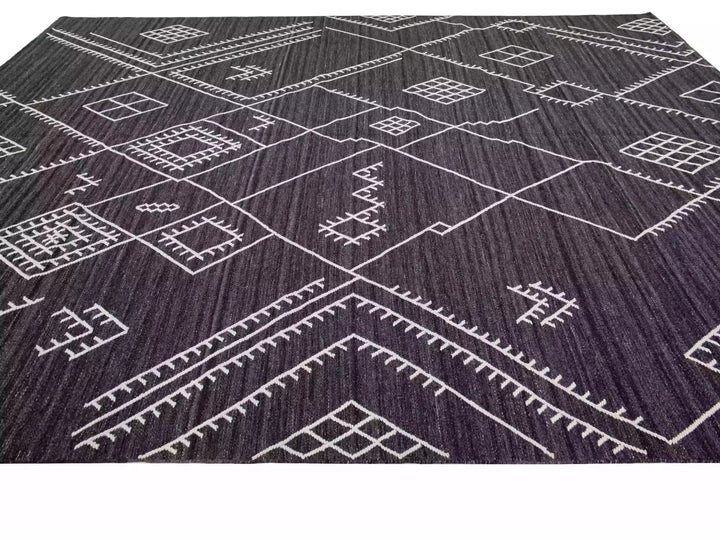 Modern Flaweave Wool Rug 10 X 14