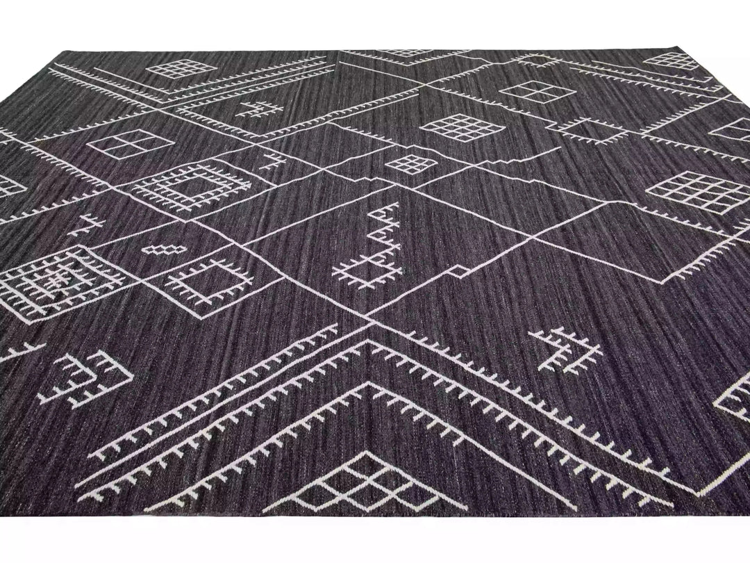 Modern Flaweave Wool Rug 10 X 14