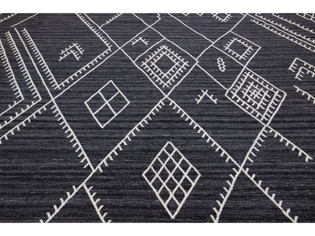 Modern Flaweave Wool Rug 10 X 14