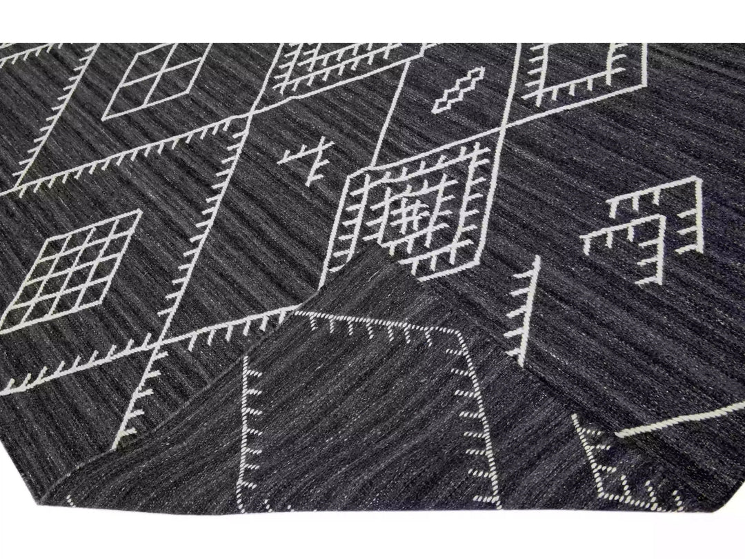 Modern Flaweave Wool Rug 10 X 14