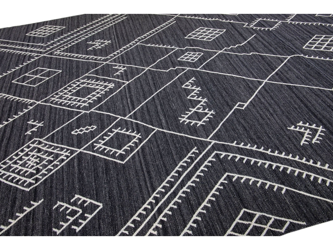 Modern Flaweave Wool Rug 10 X 14