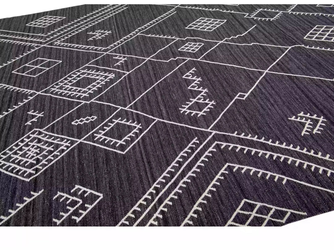 Modern Flaweave Wool Rug 10 X 14