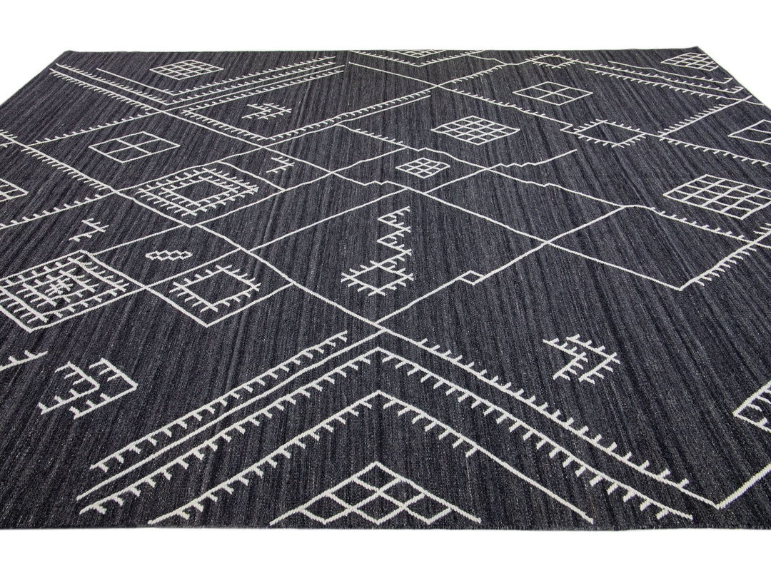 Modern Flaweave Wool Rug 10 X 14