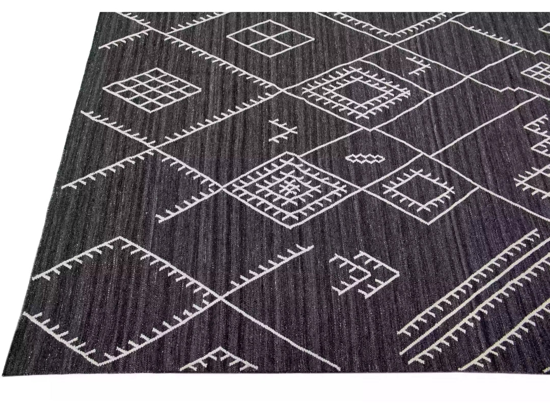 Modern Flaweave Wool Rug 10 X 14