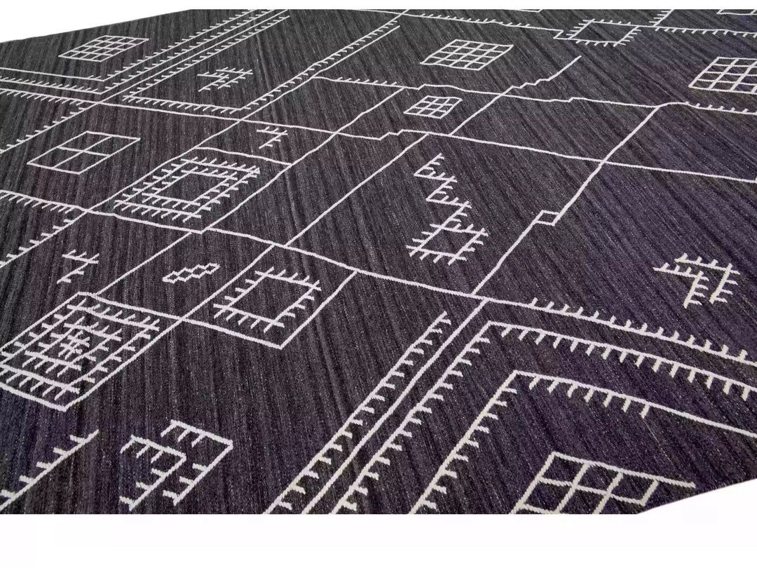 Modern Flaweave Wool Rug 10 X 14