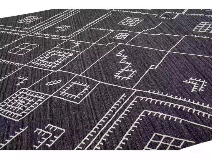 Modern Flaweave Wool Rug 10 X 14