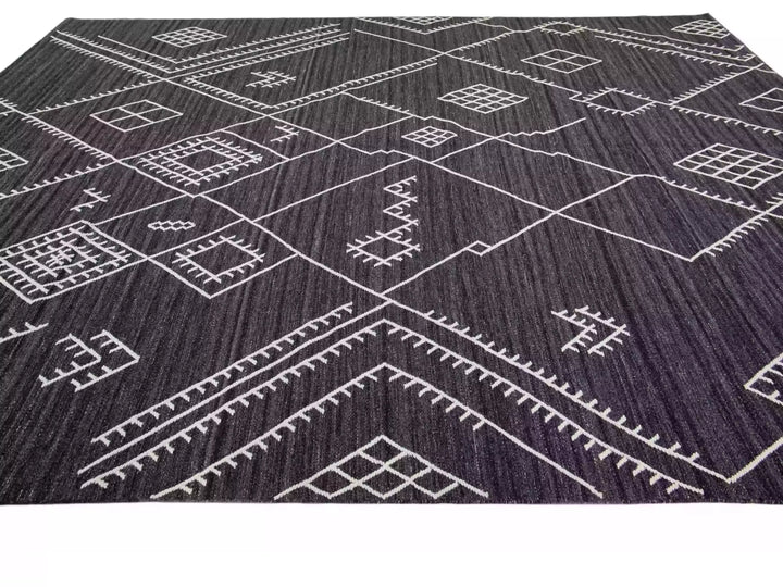 Modern Flaweave Wool Rug 10 X 14