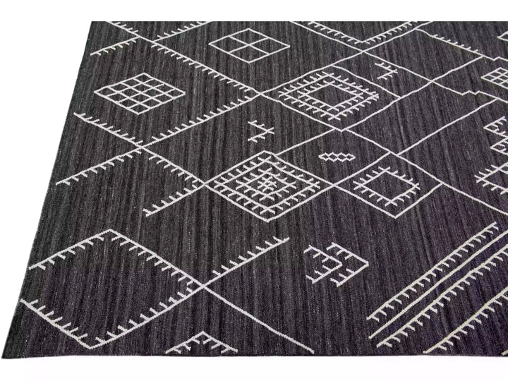 Modern Flaweave Wool Rug 10 X 14