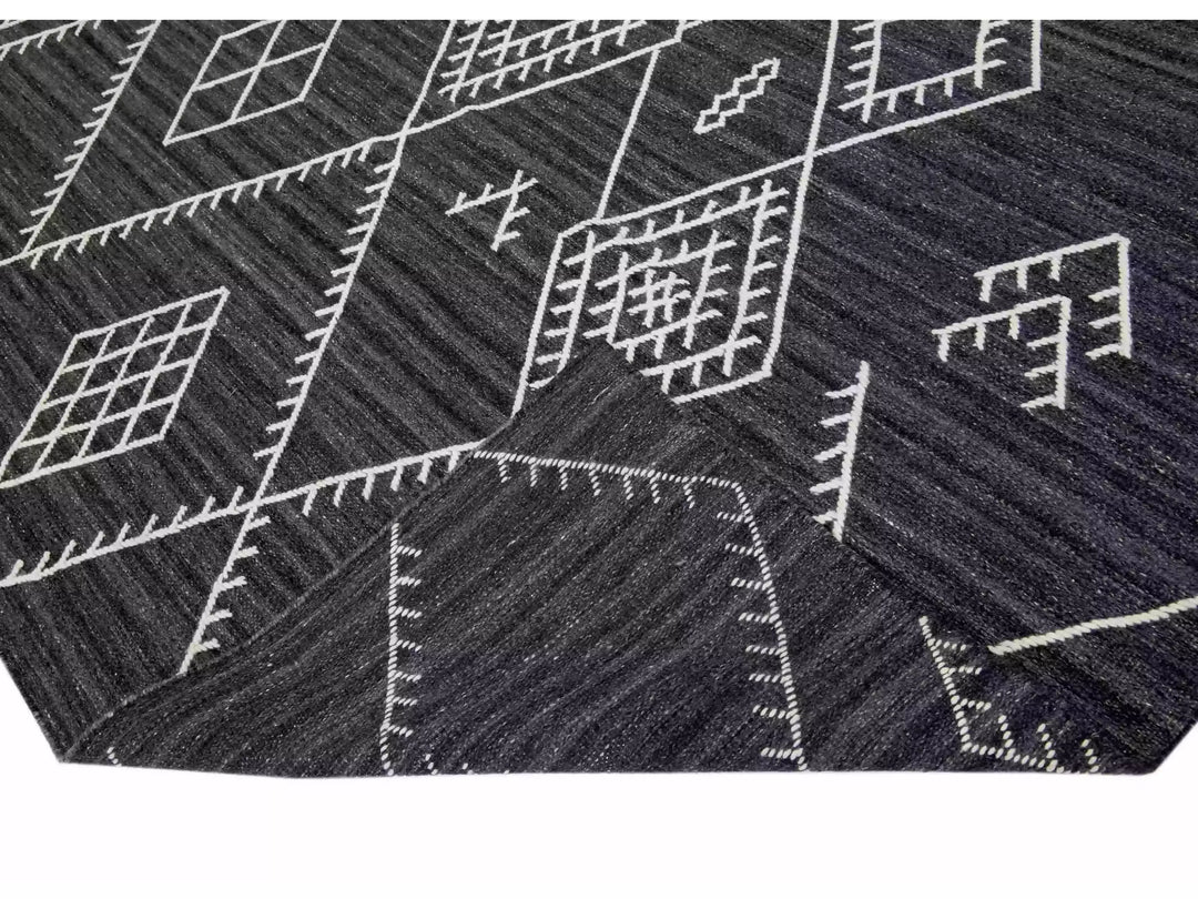 Modern Flaweave Wool Rug 10 X 14
