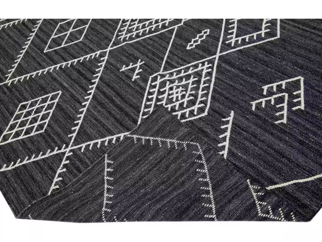 Modern Flaweave Wool Rug 10 X 14