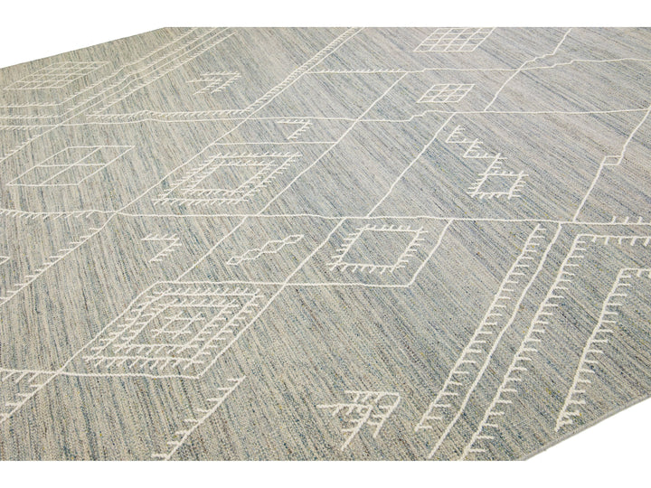 Modern Flaweave Wool Rug 10 X 13