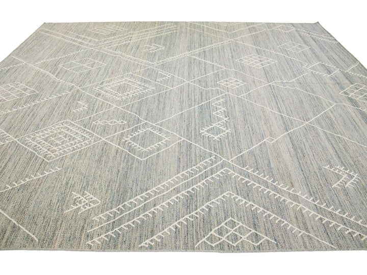 Modern Flaweave Wool Rug 10 X 13