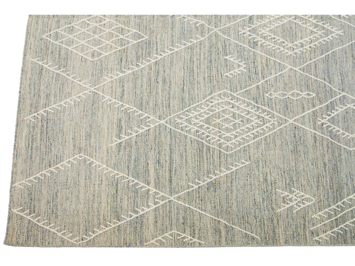 Modern Flaweave Wool Rug 10 X 13