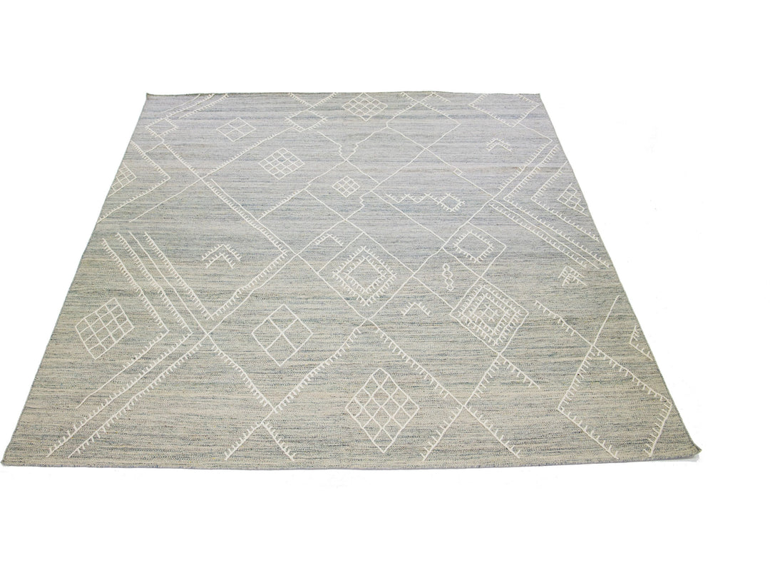 Modern Flaweave Wool Rug 10 X 13