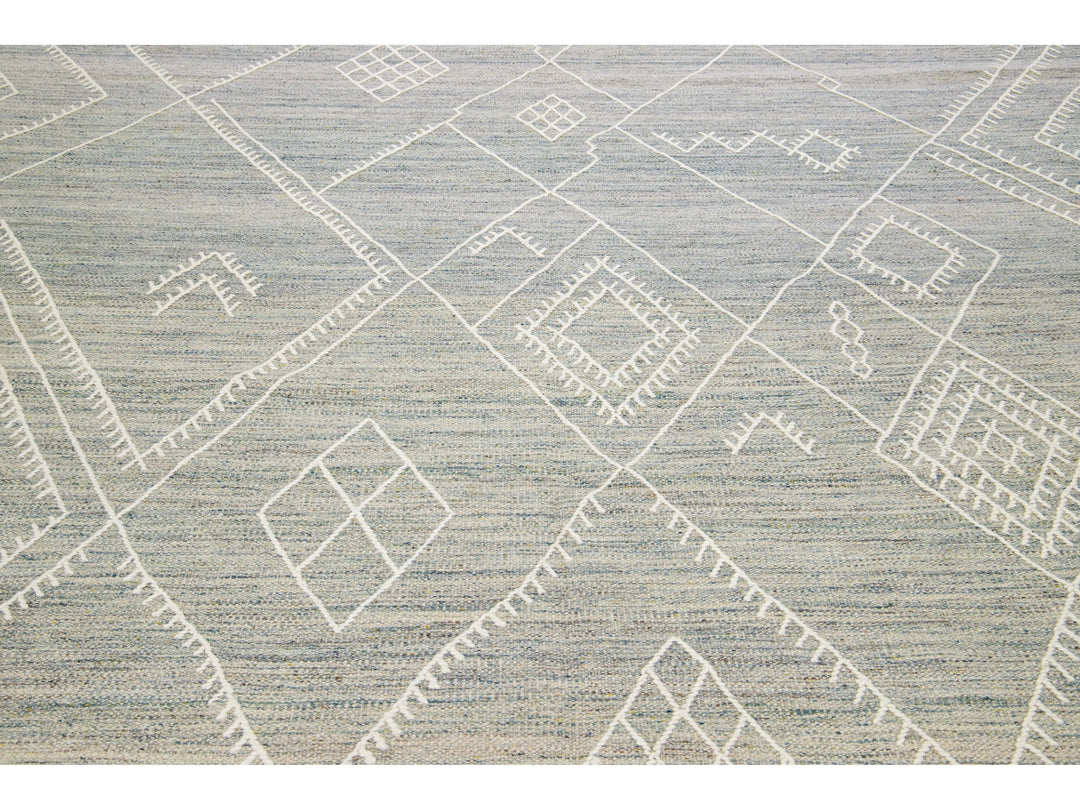 Modern Flaweave Wool Rug 10 X 13
