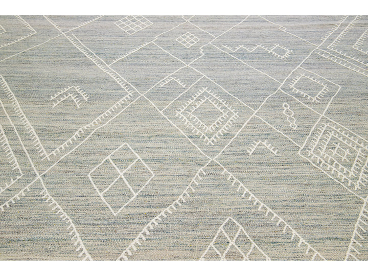 Modern Flaweave Wool Rug 10 X 13