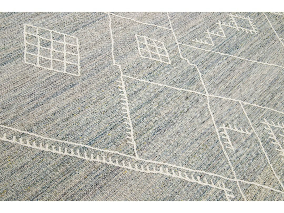 Modern Flaweave Wool Rug 10 X 13