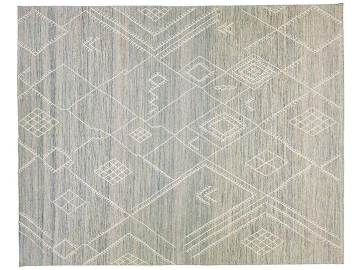 Modern Flaweave Wool Rug 10 X 13