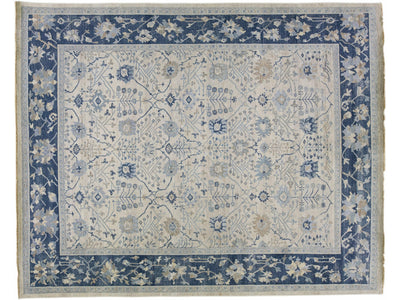 Apadana's Artisan Collection Handmade Floral Beige Oversize Wool Rug