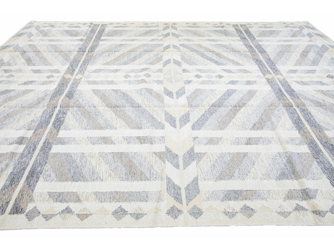 Modern Scandinavian Wool Rug 10 X 14