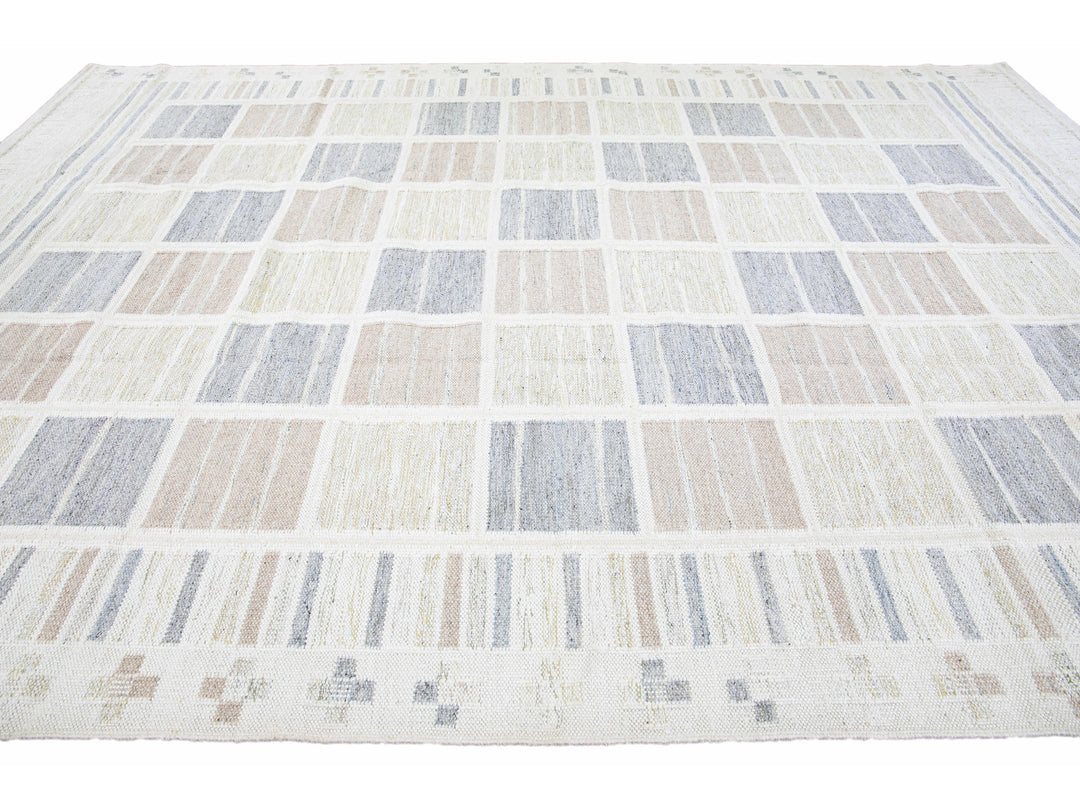 Modern Scandinavian Wool Rug 10 X 14