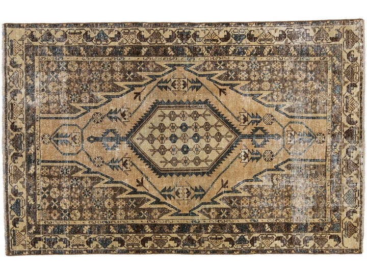 Vintage Distressed Wool Rug 4 X 6