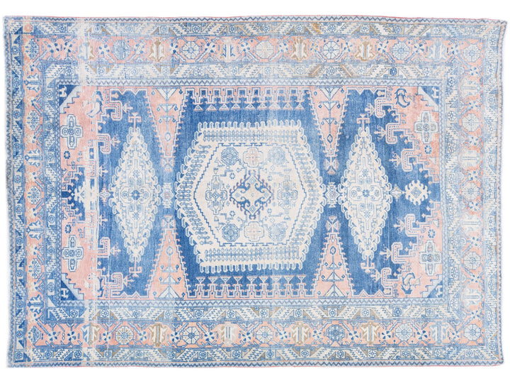 Antique Persian Heriz Shabby Chic Wool Rug 8 X 11