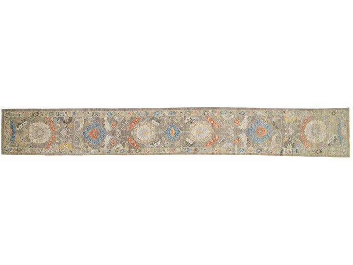 Modern Sultanabad Wool Runner 3 X 22