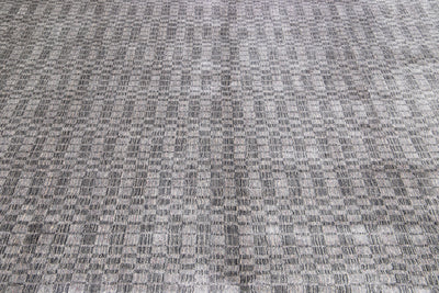 Modern Wool and Silk Rug 9 X 12