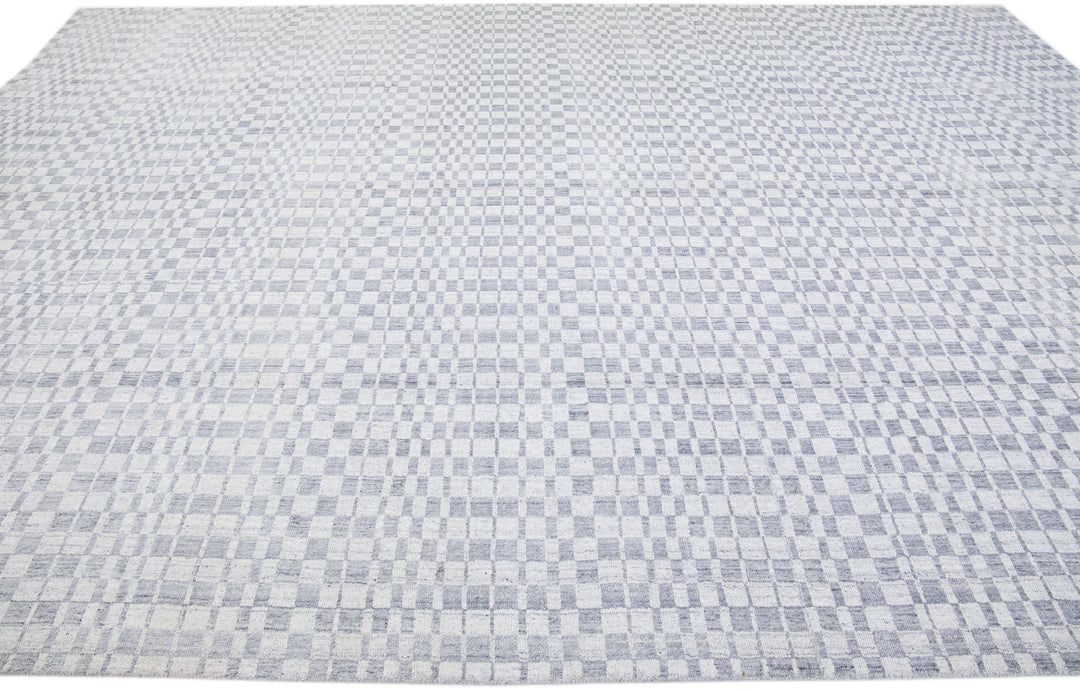 Modern Seamless Wool Rug 10 X 14