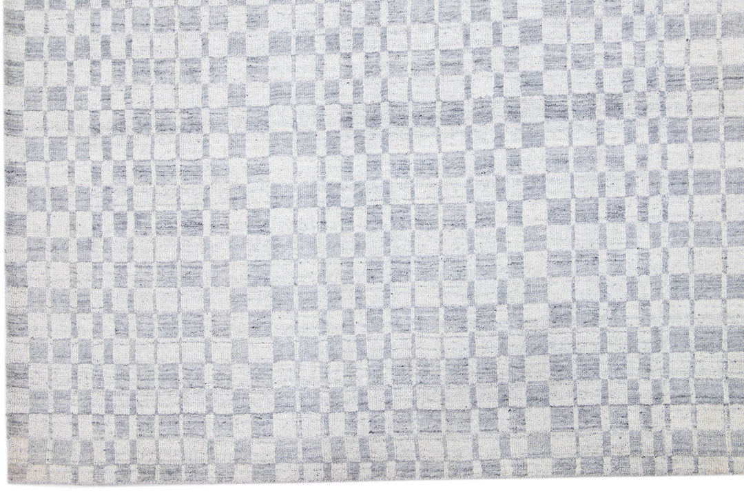 Modern Seamless Wool Rug 10 X 14