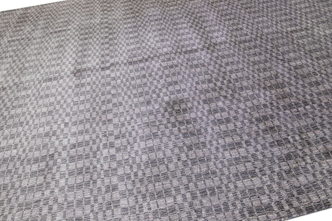 Modern Wool and Silk Rug 10 X 14