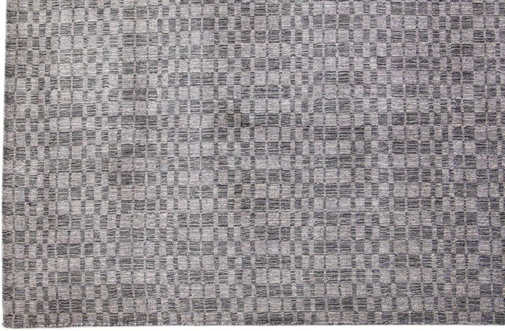 Modern Wool and Silk Rug 10 X 14