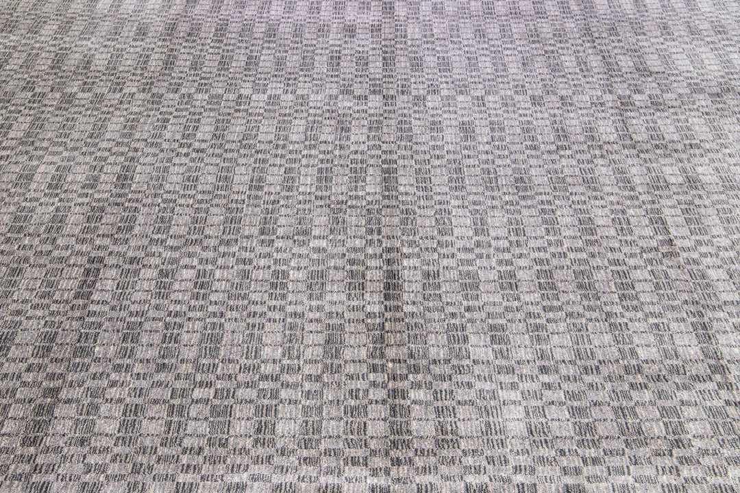 Modern Wool and Silk Rug 10 X 14