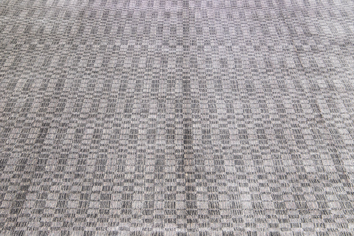 Modern Wool and Silk Rug 10 X 14