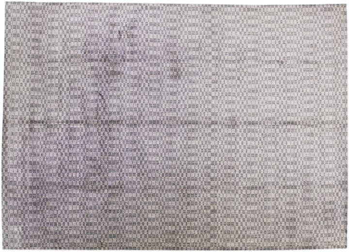 Modern Wool and Silk Rug 10 X 14