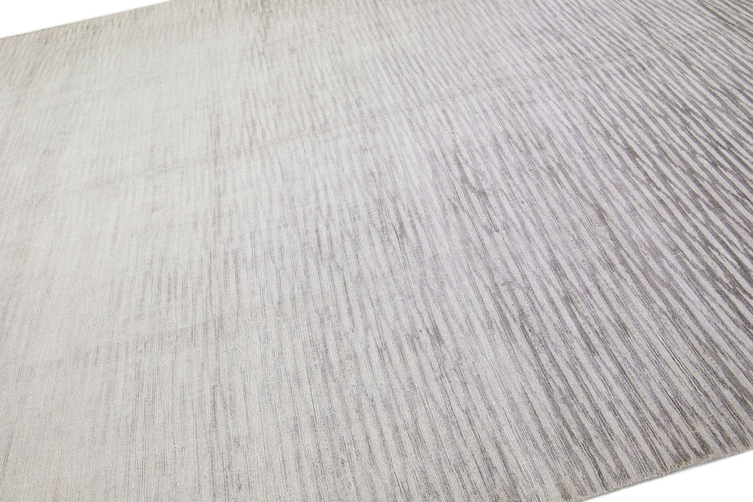 Modern Wool and Silk Rug 10 X 14